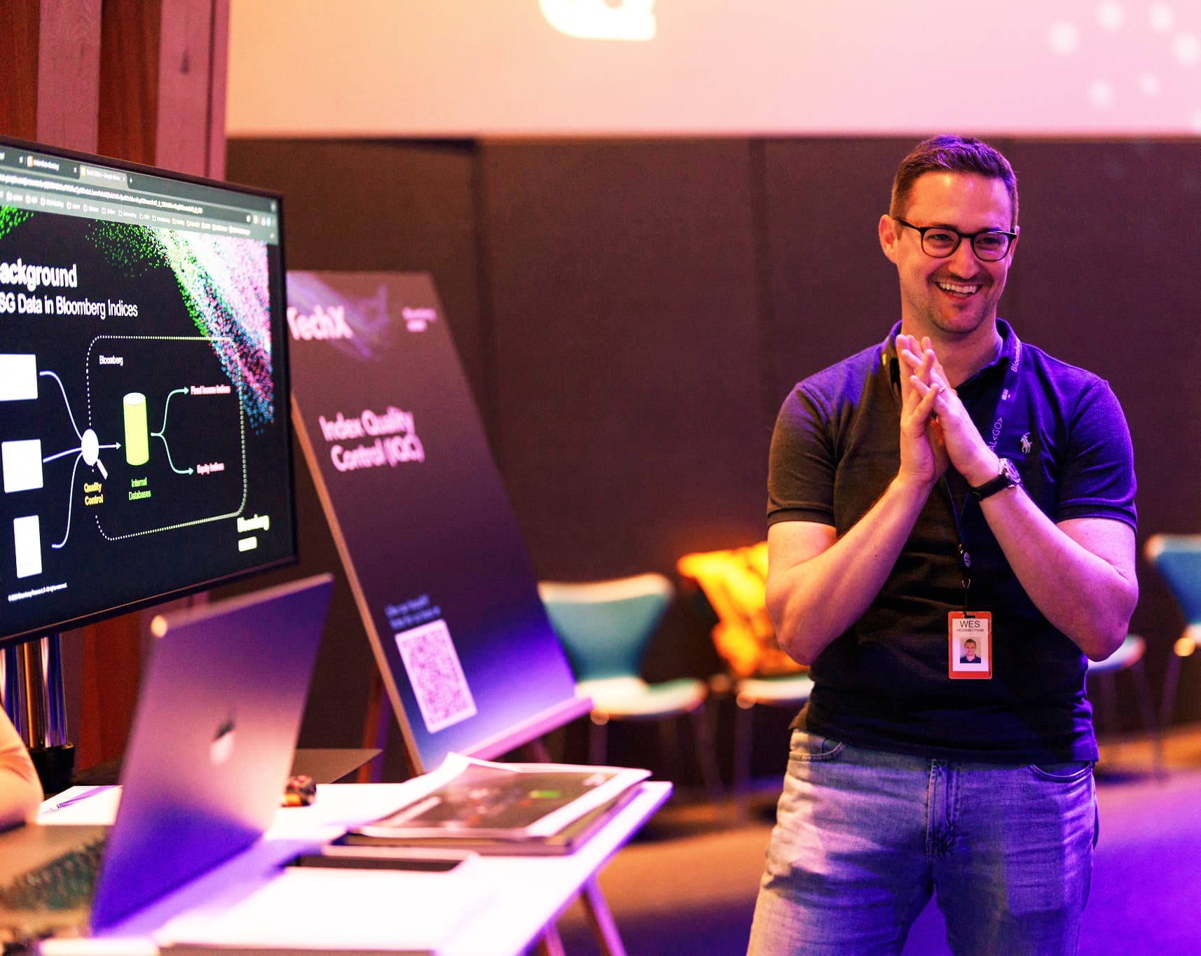 Presenting at the Bloomberg Tech Expo in London, 2025